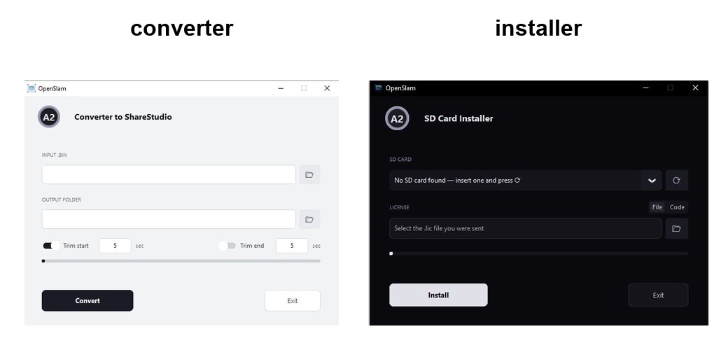 Desktop tools: scan converter and SD Card Installer